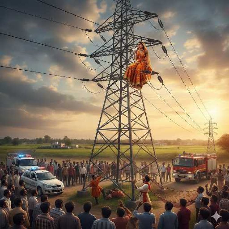 इश्क का हाई वोल्टेज ड्रामा - शोले रिटर्न्स : जब 'वीरू' नहीं माना, तो टावर पर चढ़ गई 'बसंती'!"